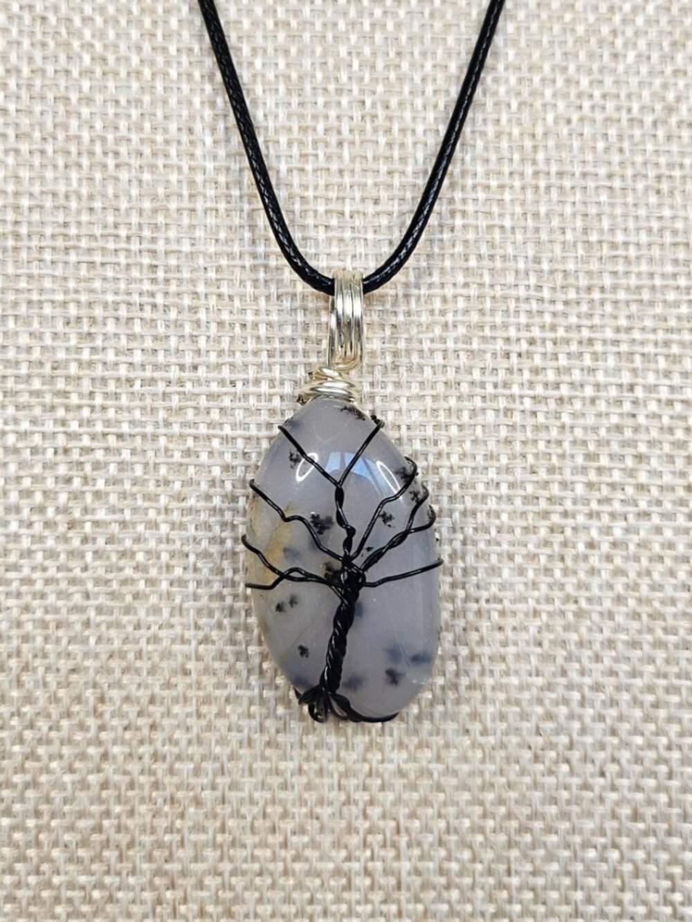 Handmade Tree of Life | Wire Wrapped Stone Necklace | Boho Gothic